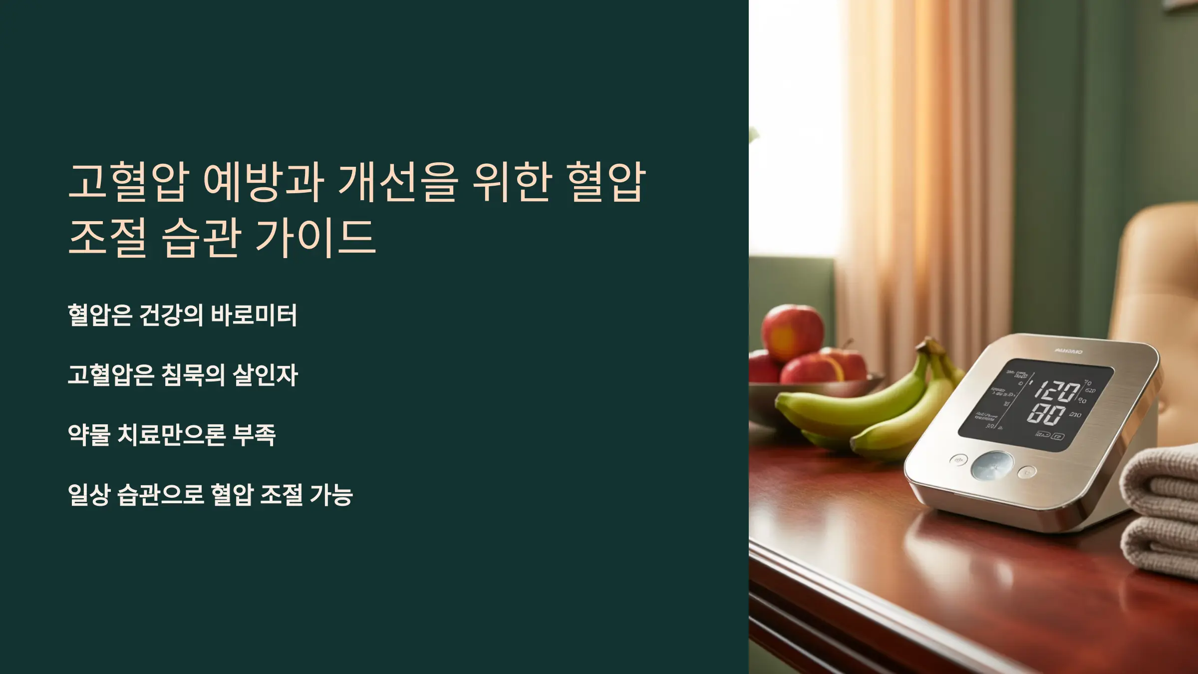 고혈압 예방과 개선을 위한 혈압 조절 습관 가이드