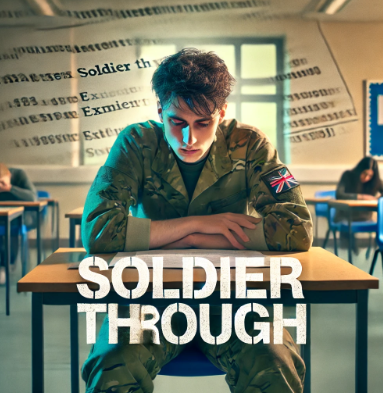 아픈데도 시험을 치루고 있는 학생, soldier through