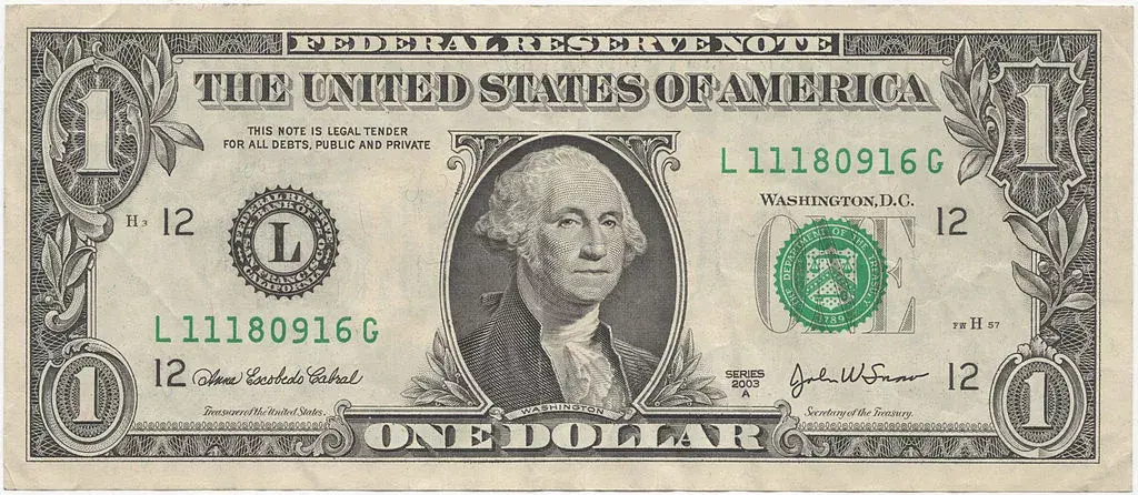 $1 Bill - George Washington: 조지 워싱턴