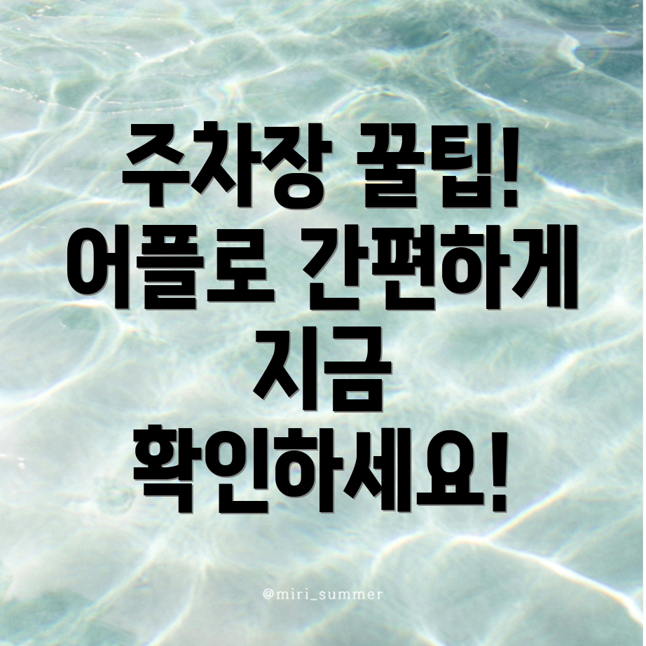 영암군 미암면 주차장 이용요금