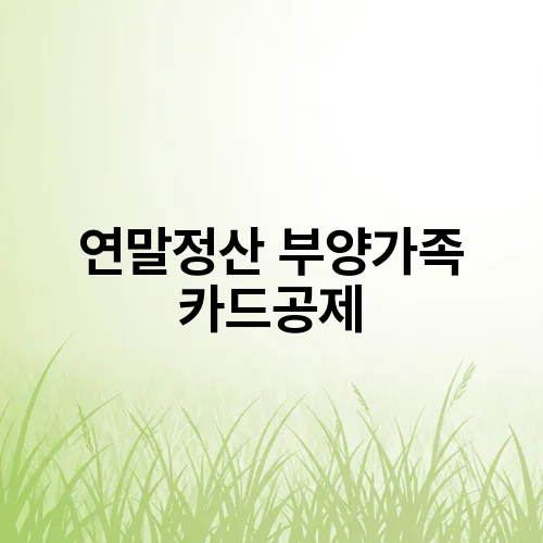 연말정산 부양가족 카드공제