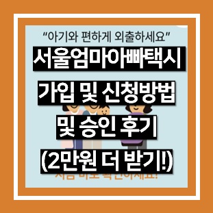 서울엄마아빠택시 신청 방법 및 승인 후기