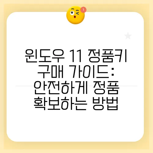 윈도우 11 정품키 구매 가이드: 안전하게 정품 확보하는 방법
