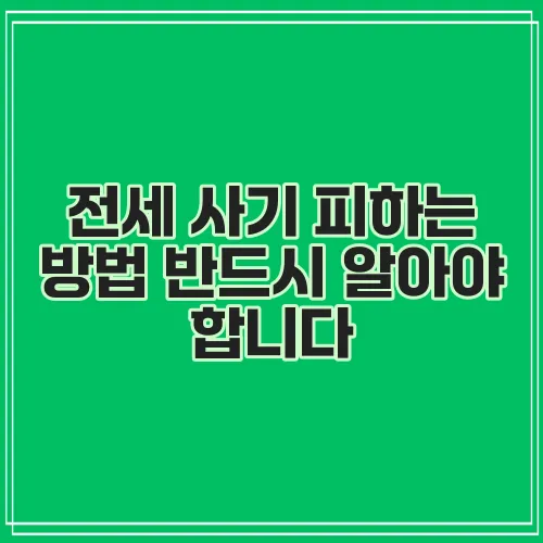 전세 사기 피하는 방법 반드시 알아야 합니다