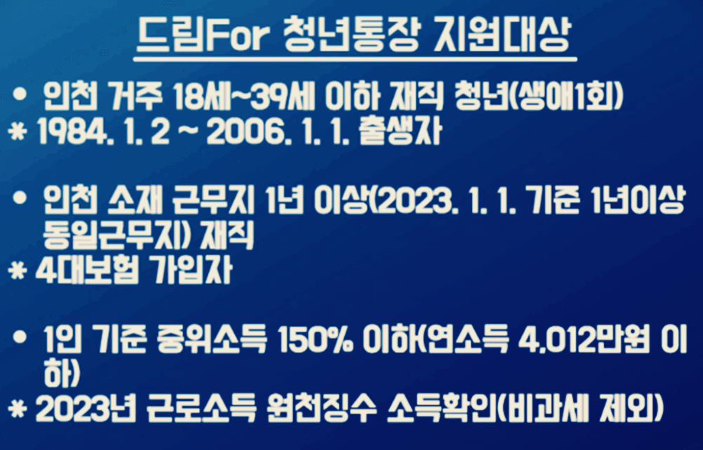 드림for청년통장-지원대상