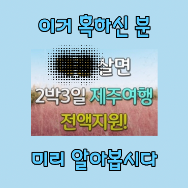 2박3일 제주여행 전액지원 홍보 사진
