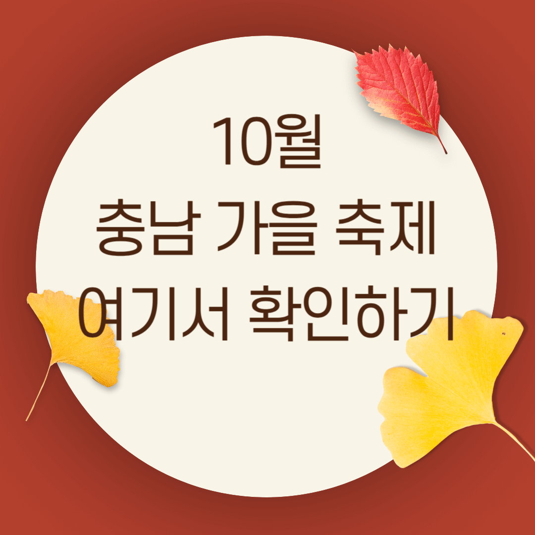 10월 충남 가을 축제 여기서 확인하기