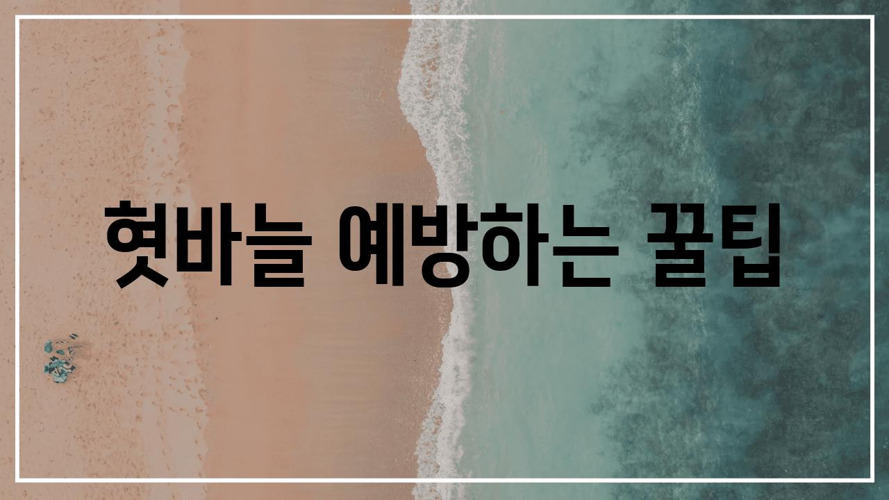 혓바늘 예방하는 꿀팁