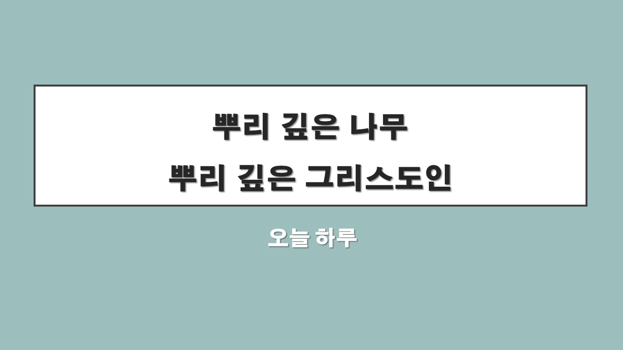  뿌리 깊은 나무, 뿌리 깊은 그리스도인
