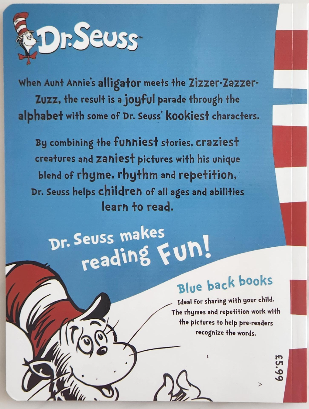 Dr. Seuss&amp;#39;s ABC 알파벳과 상상력으로 배우는 즐거운 영어 영어책 영어노출 파닉스 닥터수스 타오바오 직구 원서 뒷 표지