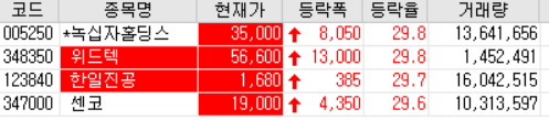  20.11.04 상한가 주식공부(녹십자홀딩스/위드텍/한일진공/센코)