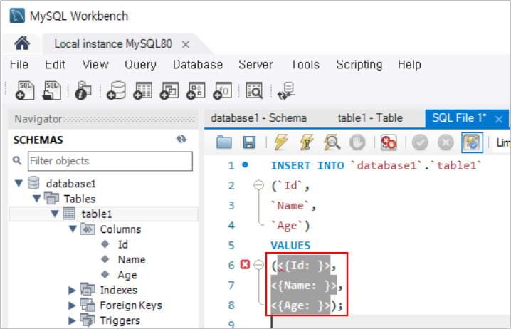 코더제로 데이터베이스 MySQL Workbench SQL File 1*