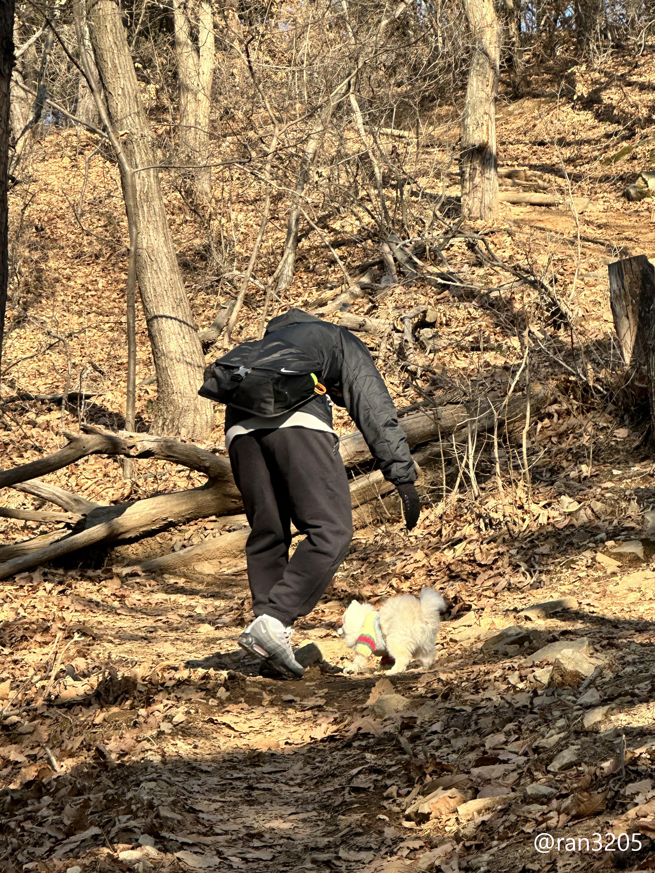 산행하는 남편과 두부