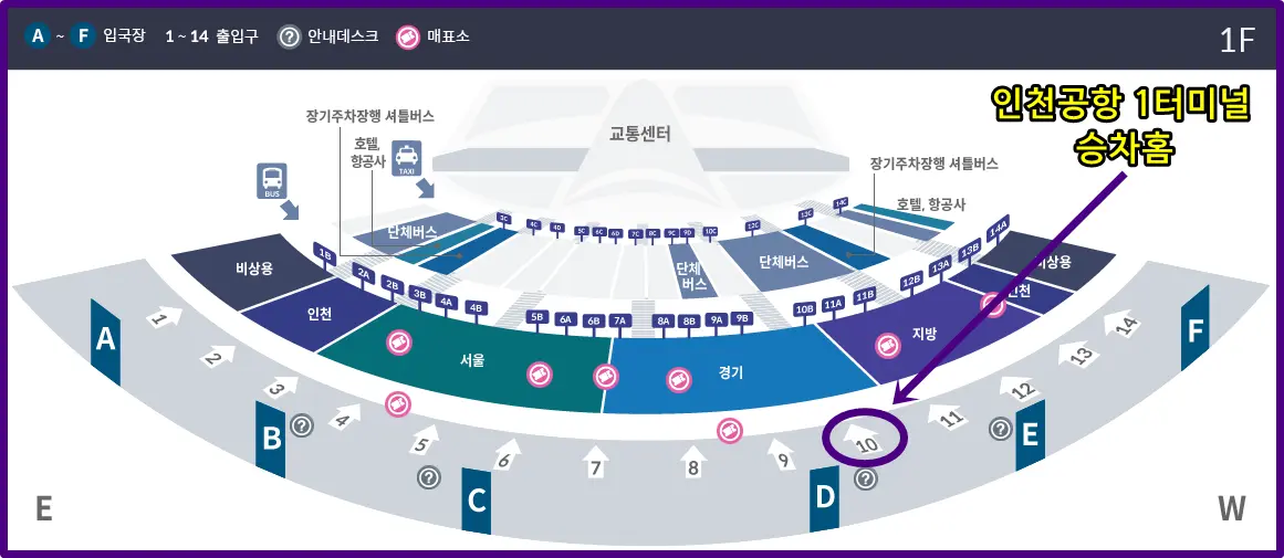 인천공항 1 터미널 7200 공항버스 타는 곳