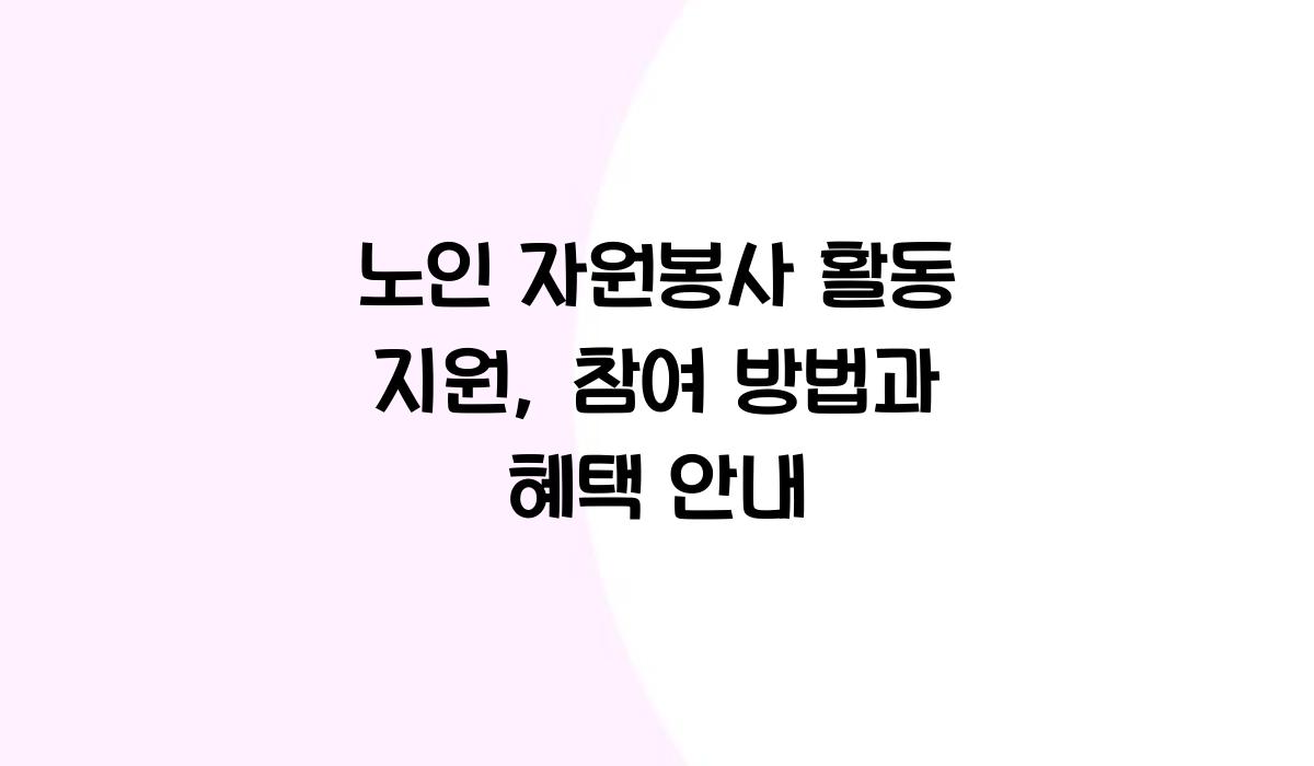노인 자원봉사 활동 지원