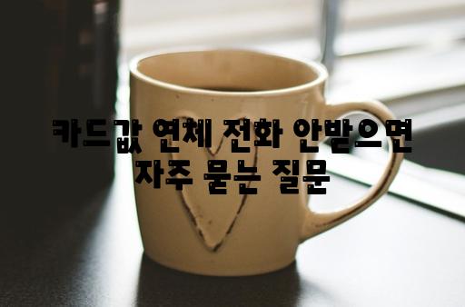 카드값 연체 📞전화 안받으면 자주 묻는 질문