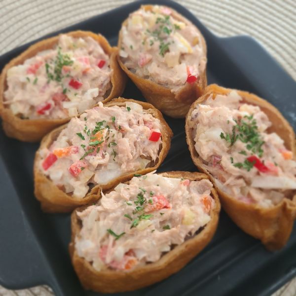  참치마요 유부초밥 남편입이 떡 벌어진 토핑 듬뿍 참치유부초밥