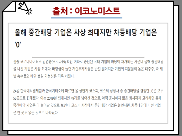 배당금이 높은 주식을 추천하는 국내 배당주의 순위와 6