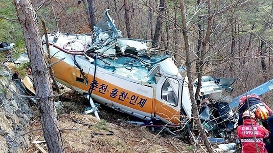  강원 영월군 헬기 추락 원인...순찰 아닌 '화물 운반'