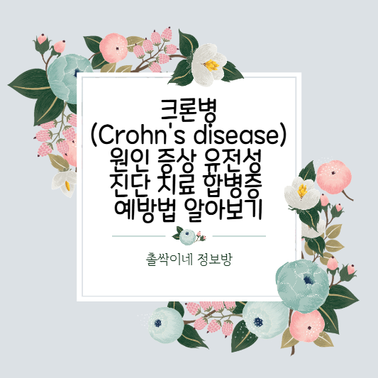 크론병(Crohn&#39;s disease)의 원인 증상 유전성 진단 치료 합병증 예방법 알아보기