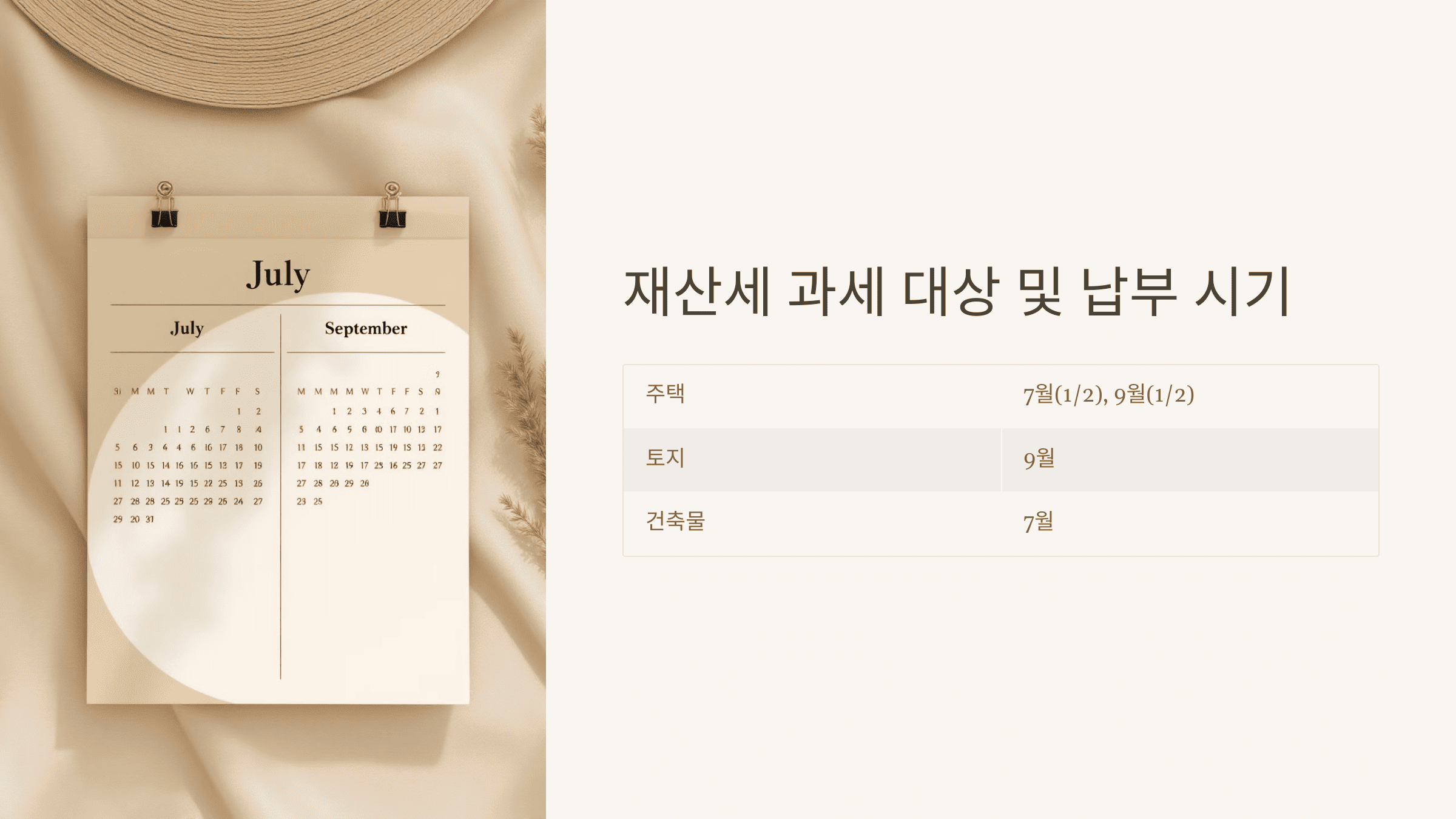 재산세 과세 대상 및 납부 시기