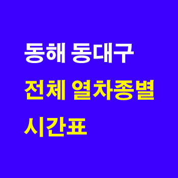동대구 동해 무궁화호 열차 시간표 노선 정차역