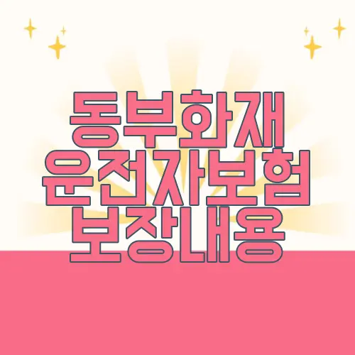 동부화재 운전자보험 보장내용
