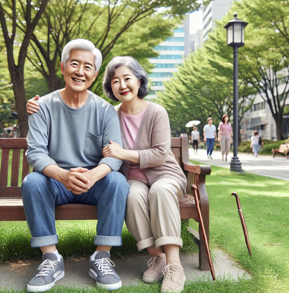 여유를 즐기는 퇴직 부부