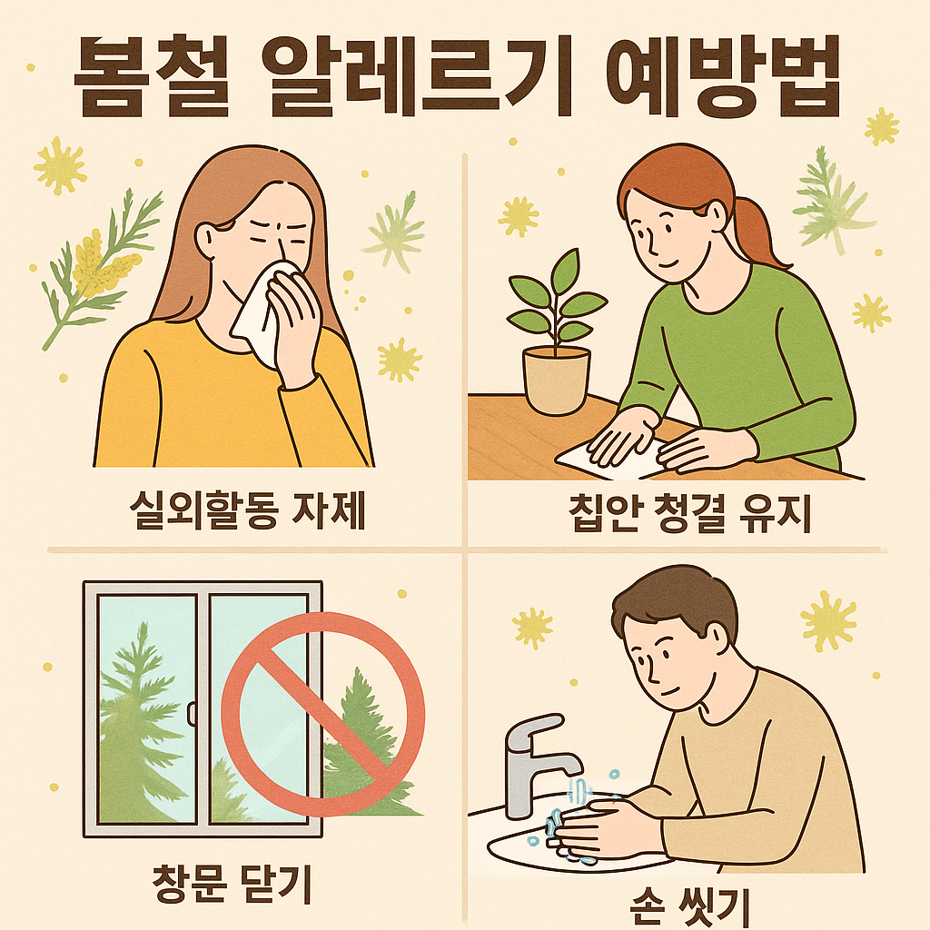 봄철 알레르기 관련 사진