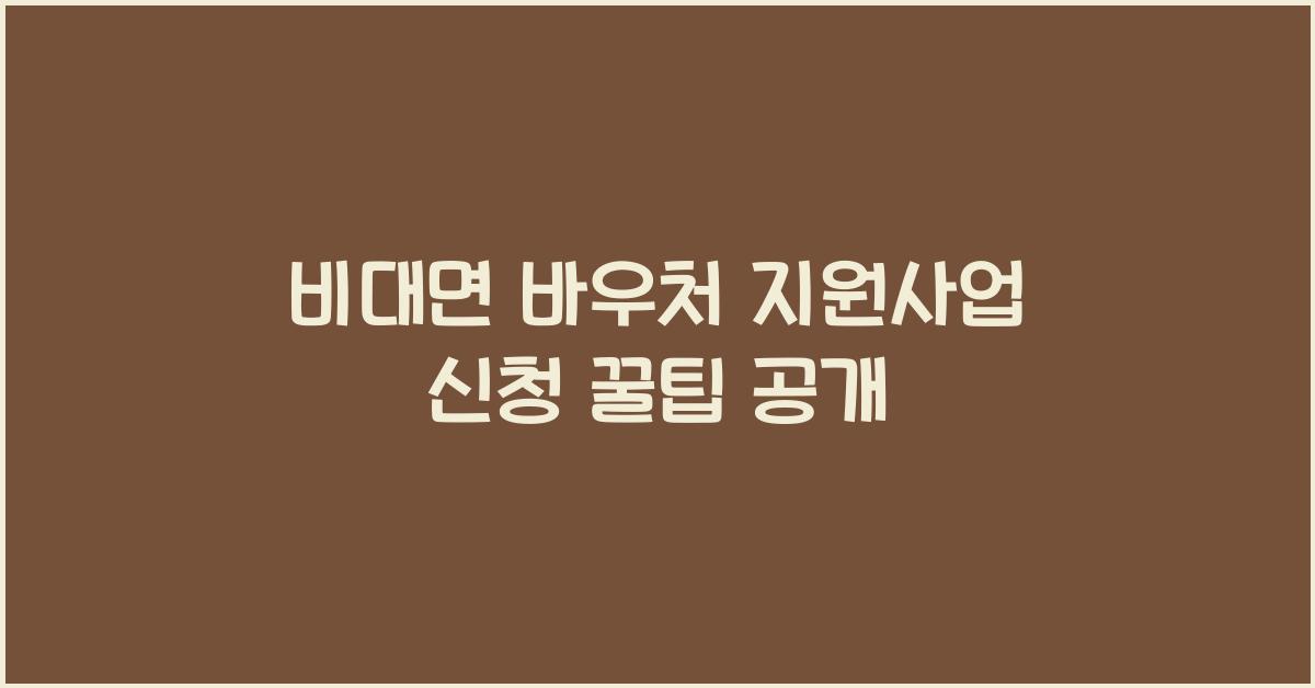 비대면 바우처 지원사업