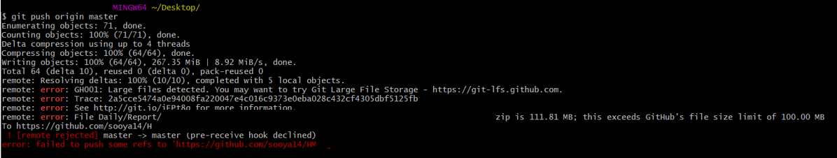 Git 에러 해결 | Large files detected