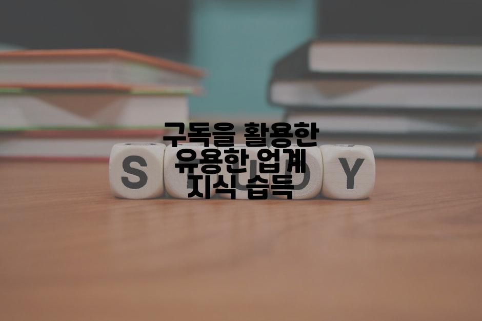 구독을 활용한 유용한 업계 지식 습득
