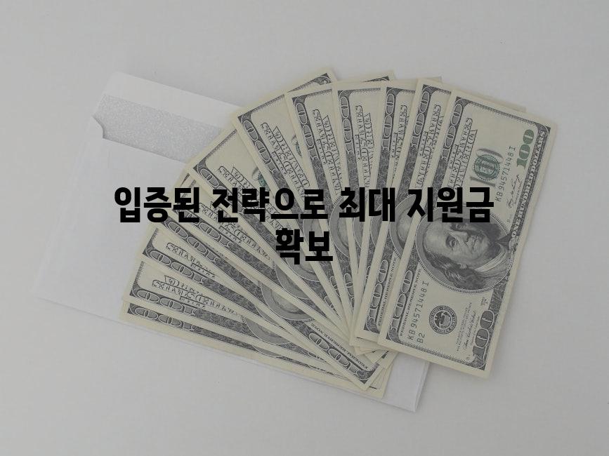 입증된 전략으로 최대 지원금 확보