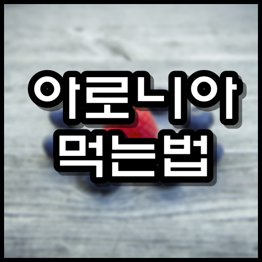  아로니아 먹는 가장 좋은 방법