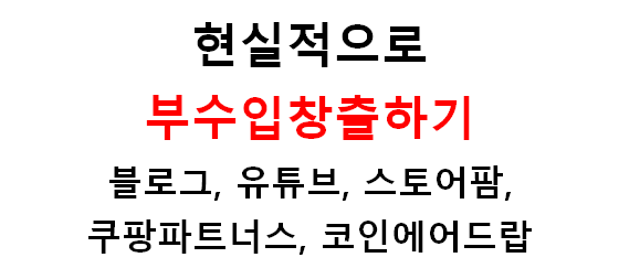  직접 해본 현실적으로 부 수입 창출하는법(디지털노마드, 블로그 광고, 코인에어드랍, 유튜브, 온라인홈쇼핑, 쿠팡파트너스)