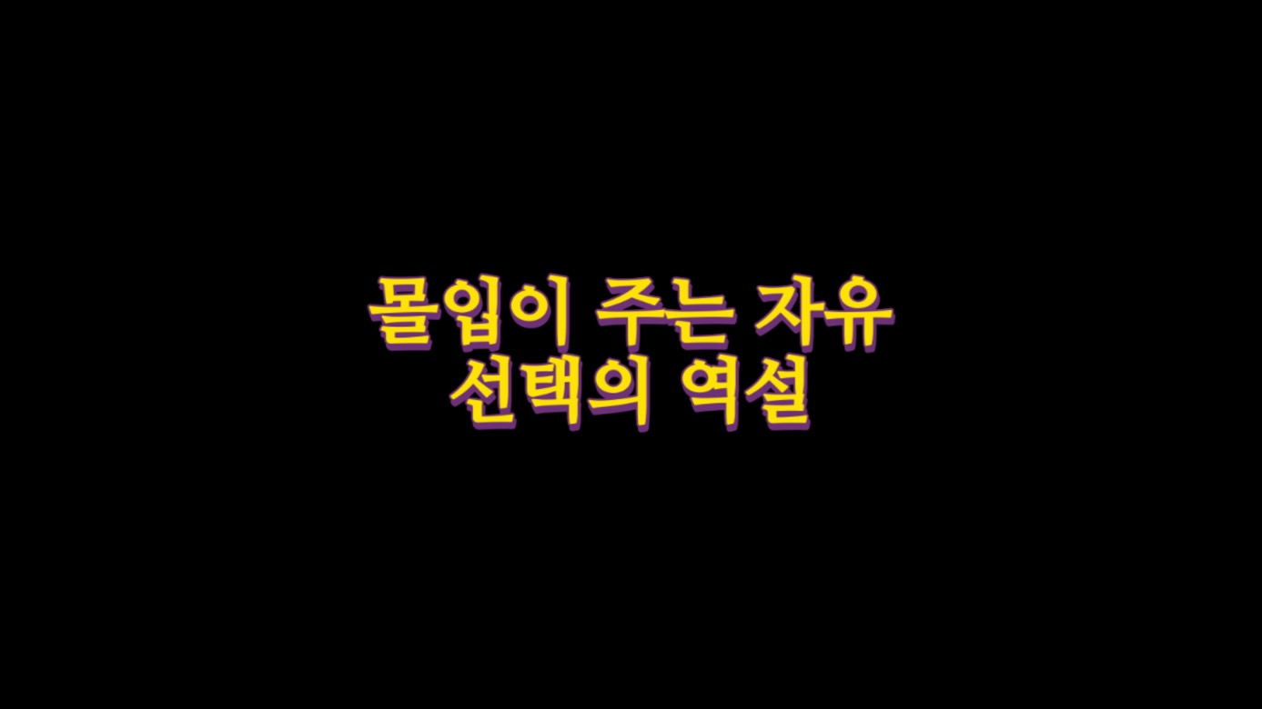  몰입이 주는 자유, 선택의 역설