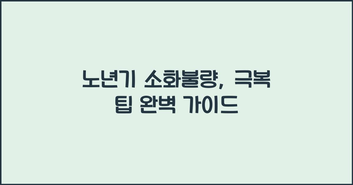 노년기 소화불량, 극복 팁