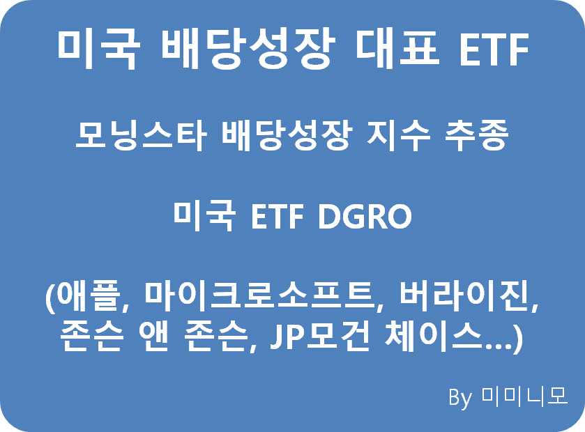  [미국 ETF] DGRO 배당성장 대표  ETF
