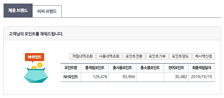 농협카드 채움 브랜드