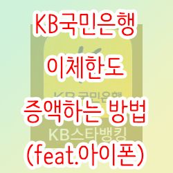  KB국민은행 이체한도 증액하는 방법(feat.아이폰)