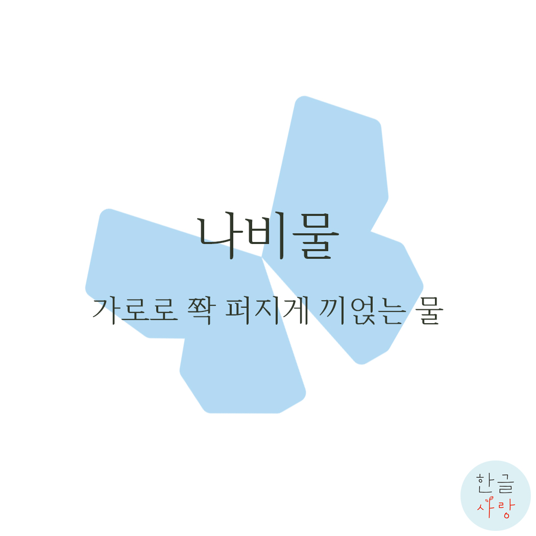  순우리말 '나비물' 무슨 뜻일까요?