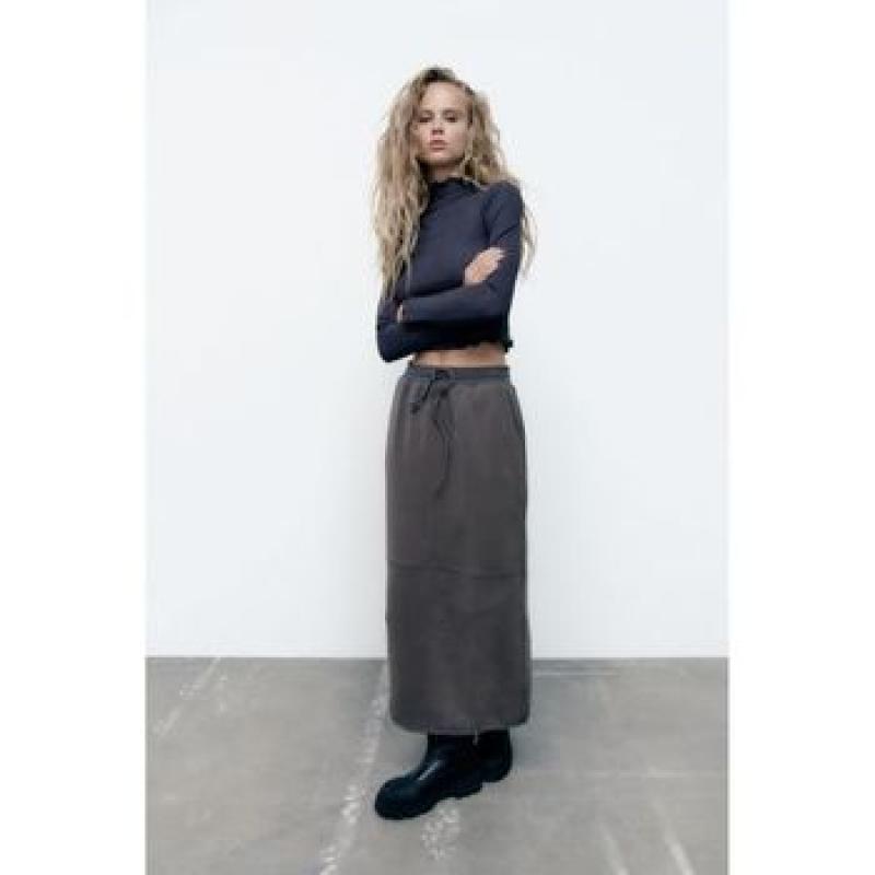 독일 ZARA 자라 플러시 카고 스커트