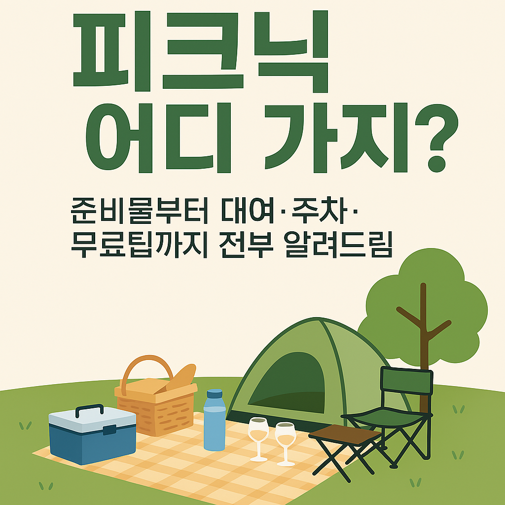 피크닉 어디가지? 준비물, 대여물품, 주차, 무료팁
