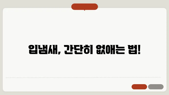 효과적인 입냄새 제거 제품