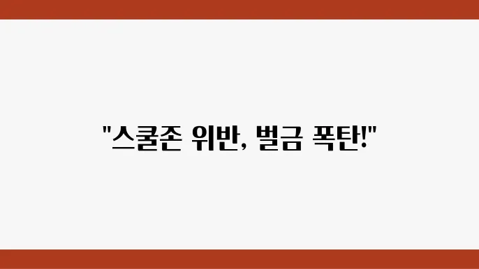 스쿨존 어린이 본호쫖역 속도위반 신호위반 조회, 벌금 기준 정리