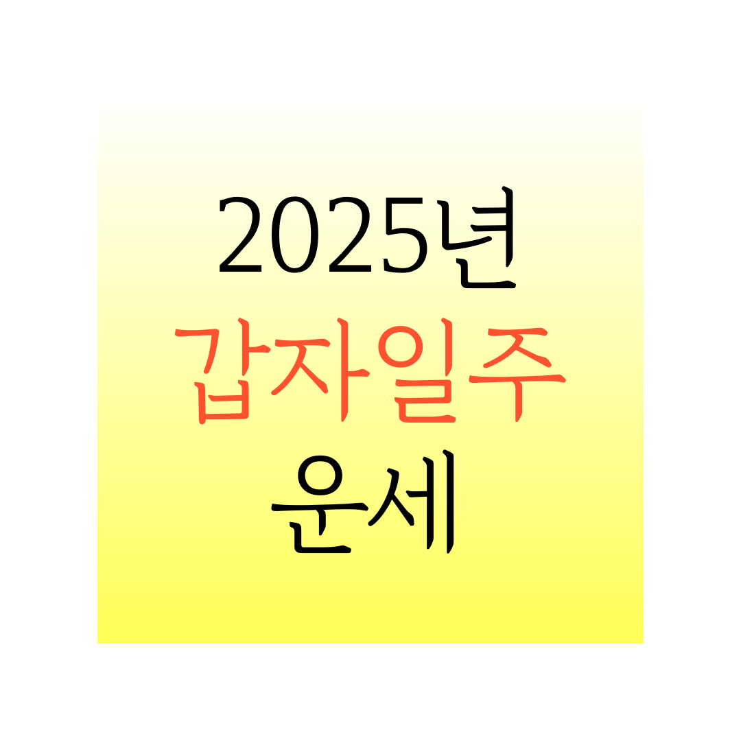 2025년 을사년 갑자일주 운세 분석 명리학 이론으로 풀어보는 종합운, 연애운, 금전운 등