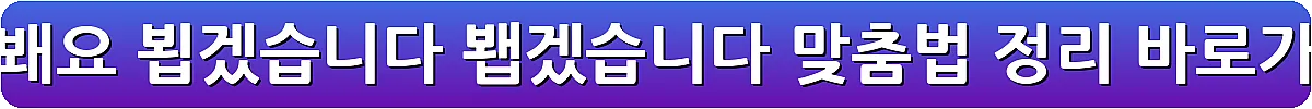 뵈요 봬요 뵙겠습니다 봽겠습니다 맞춤법 정리_10