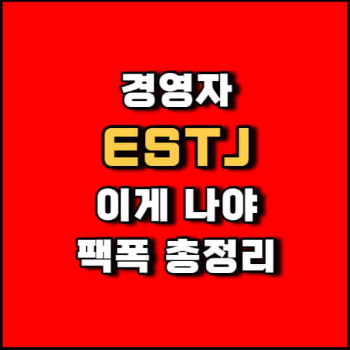 MBTI 경영자 ESTJ 유형 성격 특징 총정리