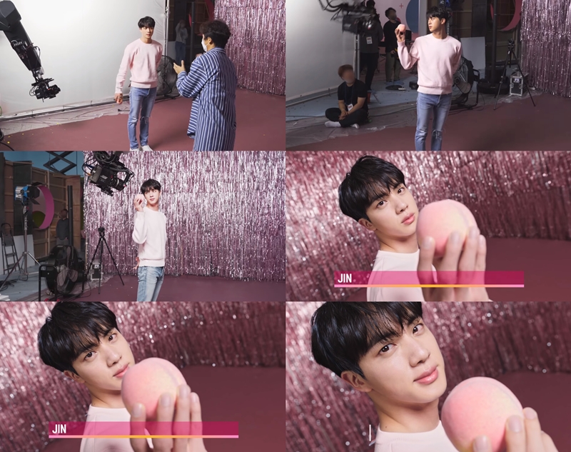  방탄소년단 진, 칠성사이다 메이킹 마지막, 손키스에 이은 설레는 눈맞춤