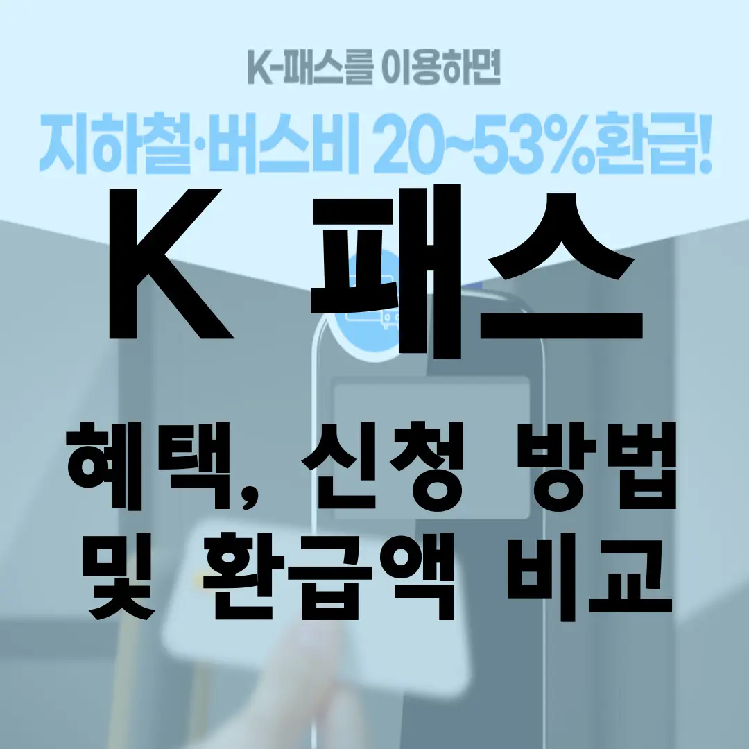 K 패스 혜택&#44; 신청 방법 및 환급액 비교 문구입니다.